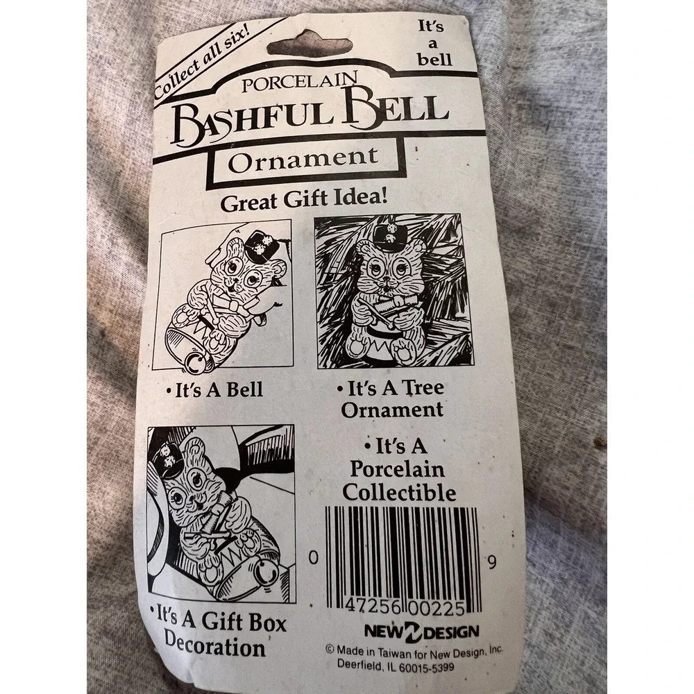 Tattle Tails Handcrafted Bell Porcelain Ornaments Giftco Vintage 3